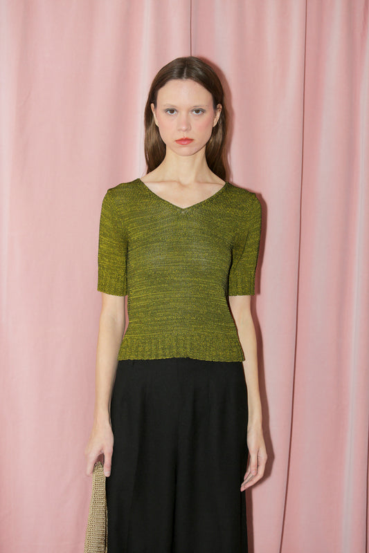 Olive Green Knit Top (S)