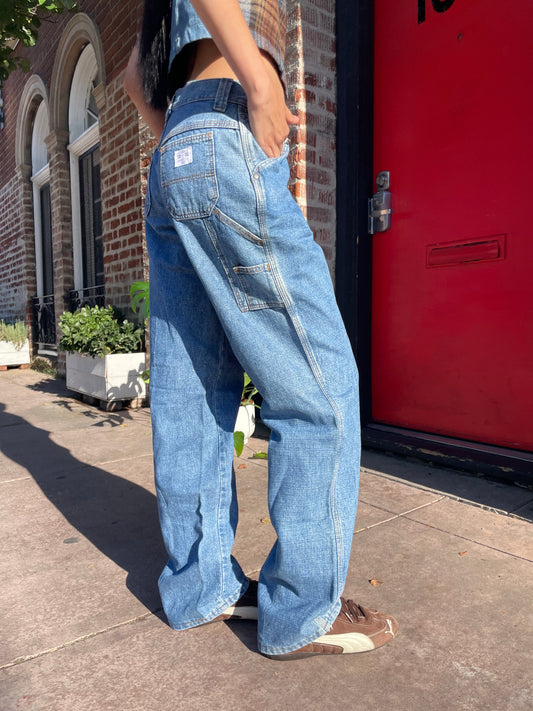 girl in denim top and jeans