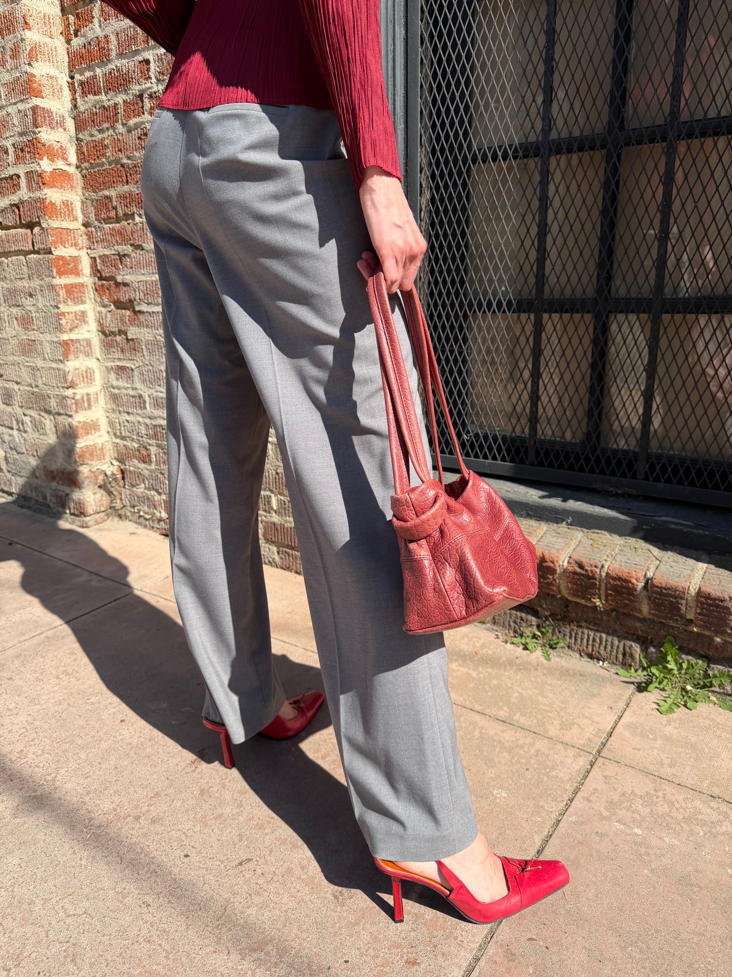 Grey Low Waist Slacks (S)