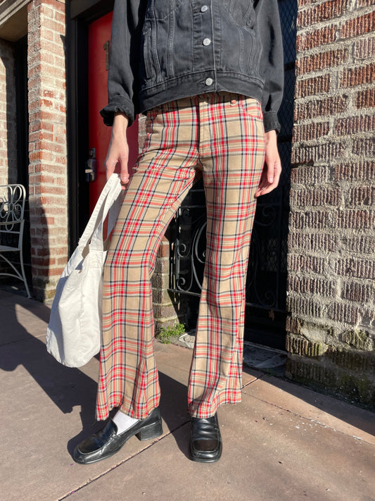 Tan Plaid Pants (S)