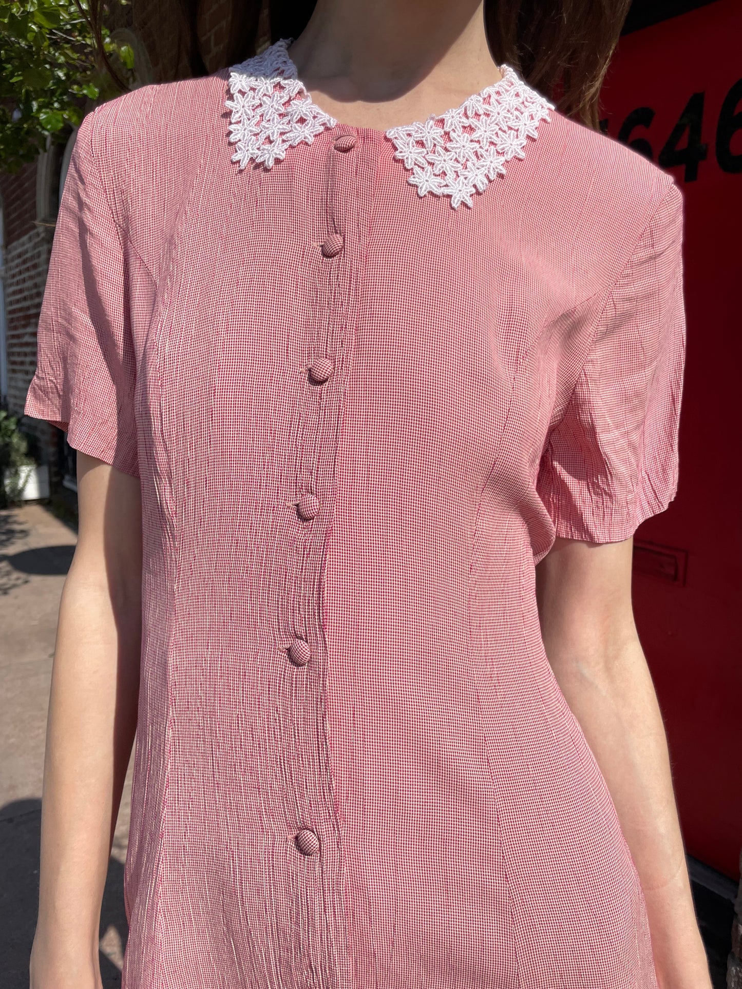 Red Gingham Dress (S)