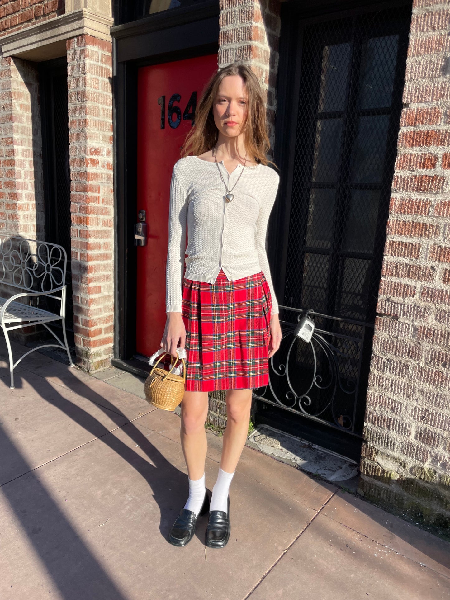 Red Plaid Skirt (S)