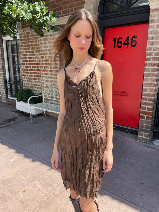 girl in brown dress