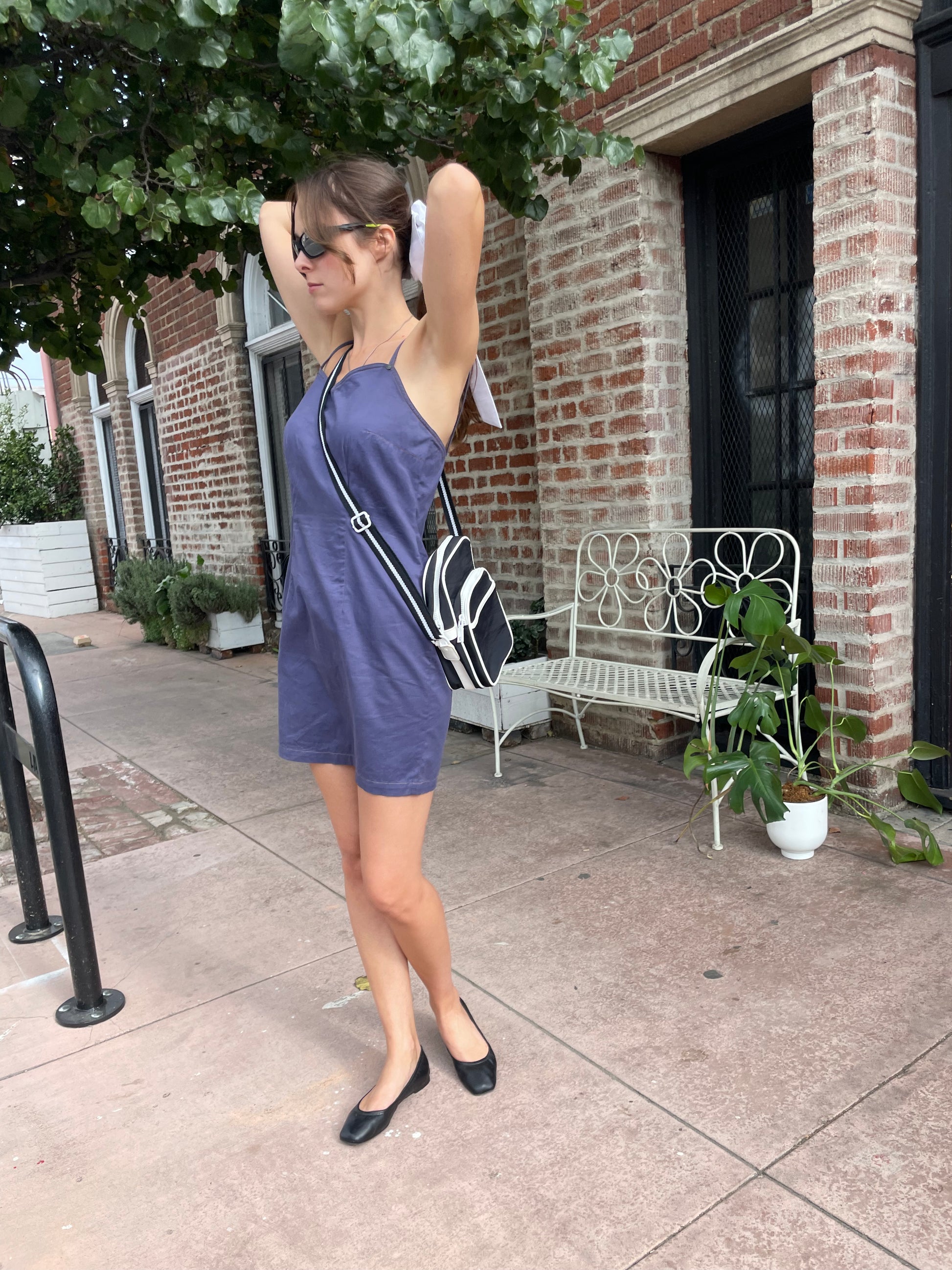 girl in navy dress