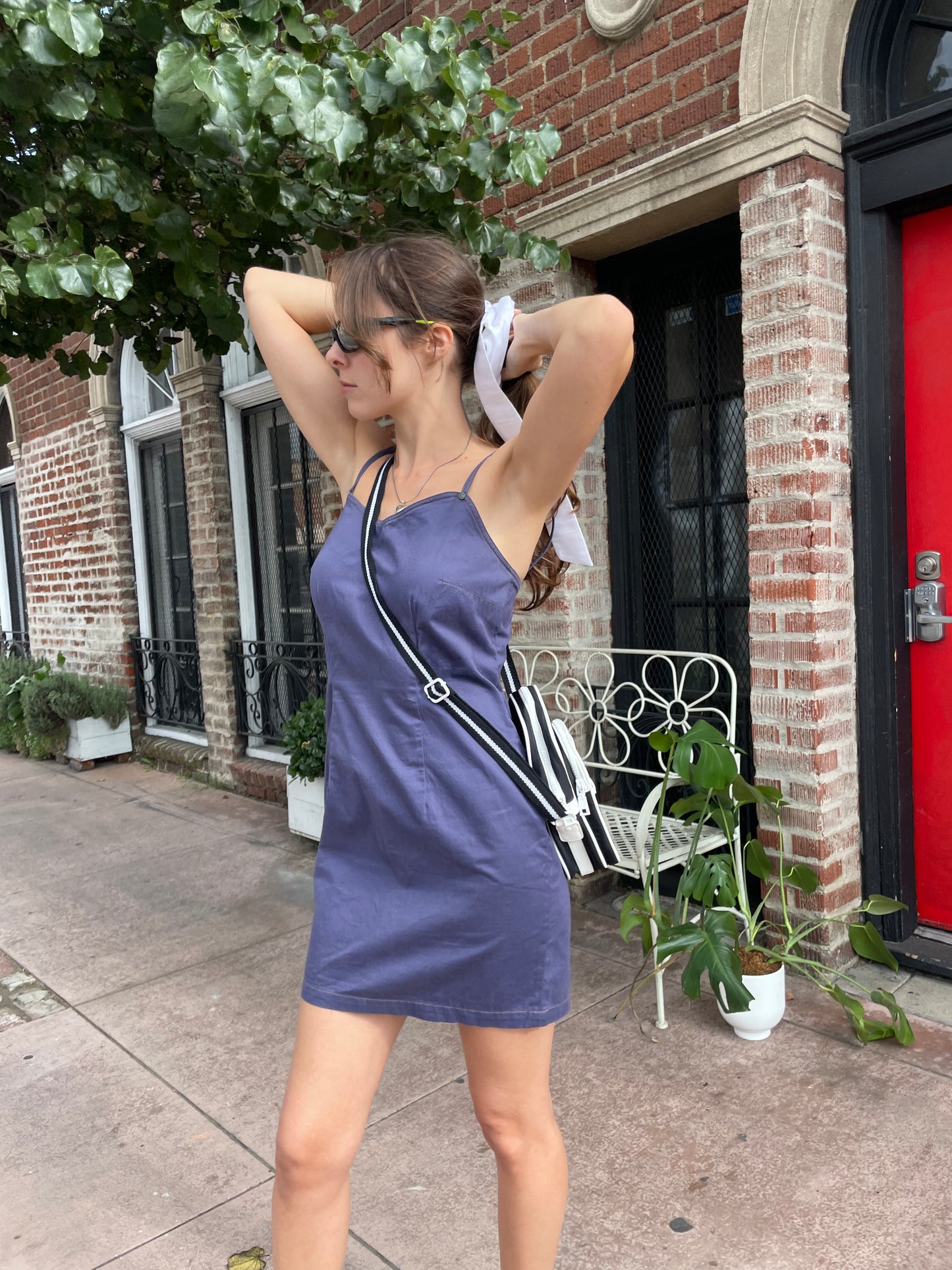 girl in navy dress