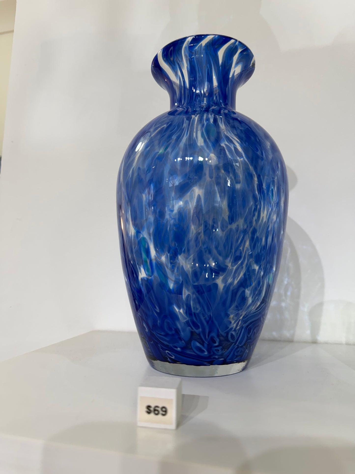Vintage blue glass vase