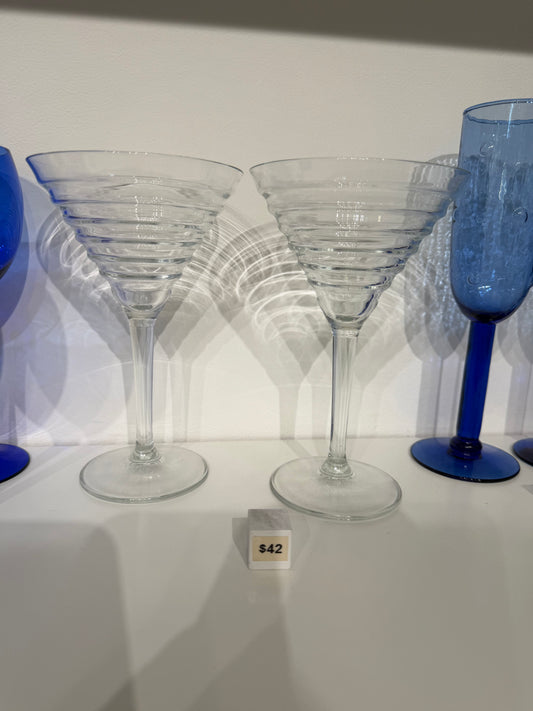 Vintage Swirl Geometric Glass (Set of 2)