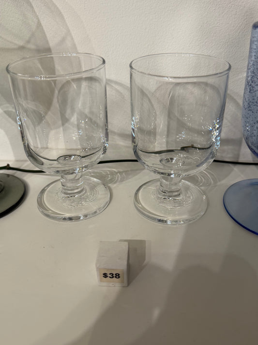 Vintage Glass Wine Glass (Set of 2)