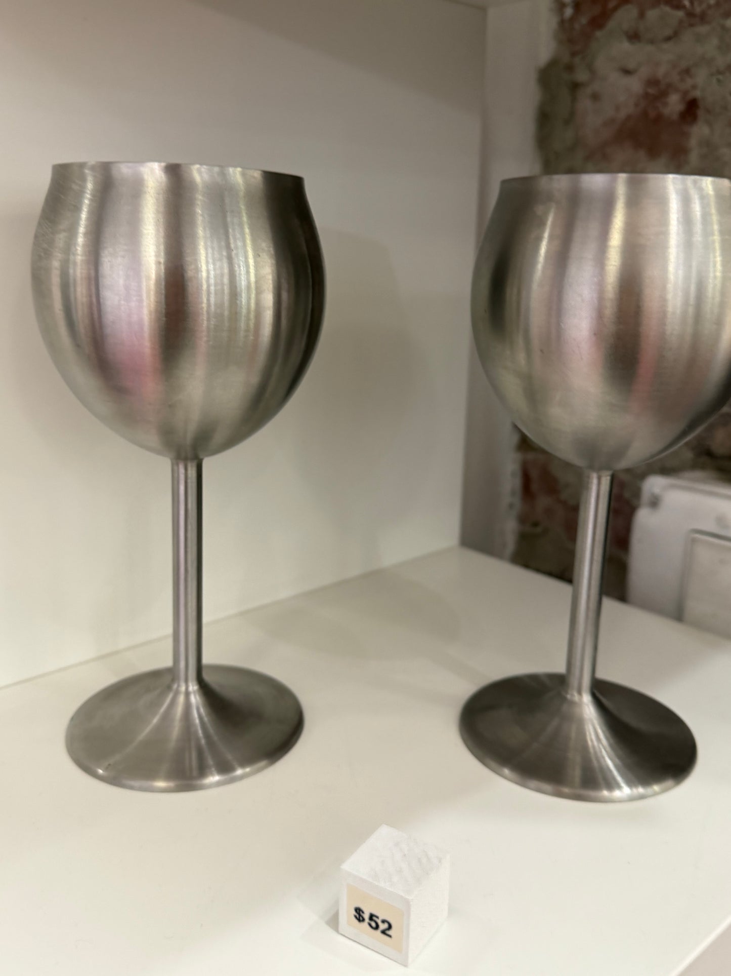 Set of Metal Wine Glasses