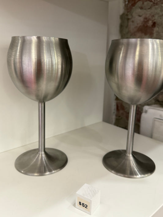 Set of Metal Wine Glasses