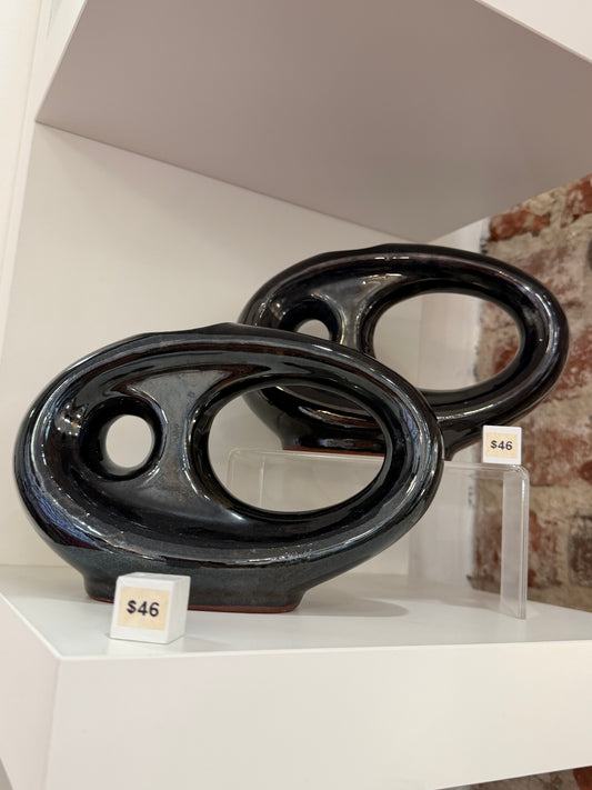 Black Sculptural Vase