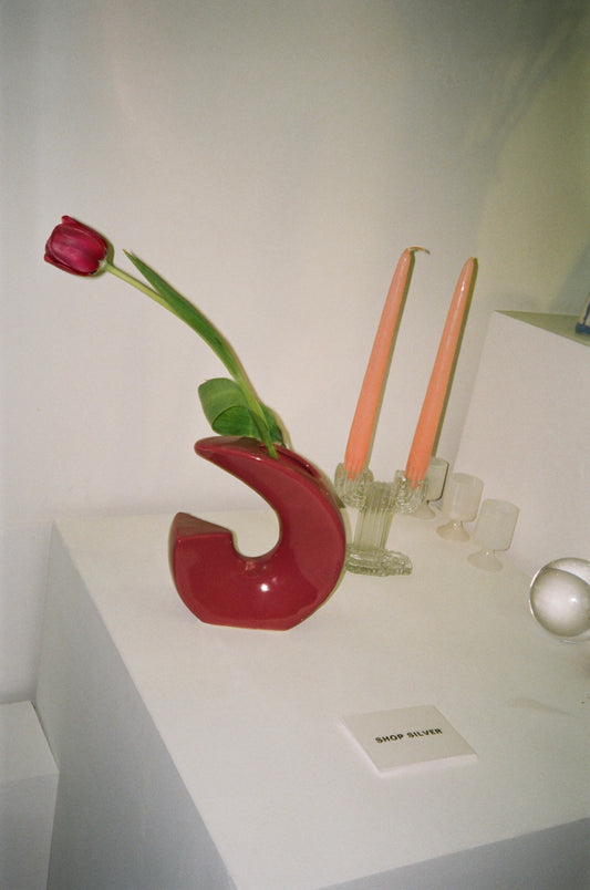 Mauve Ikebana Ceramic Vase