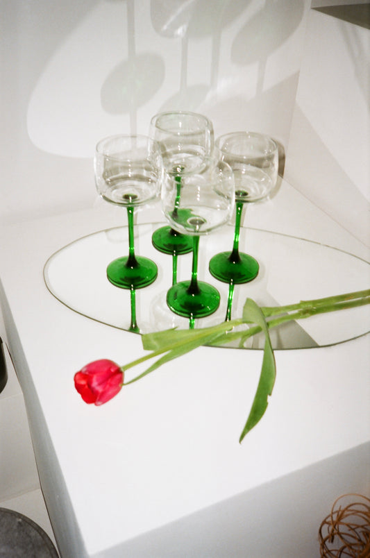 Emerald Green Stem Glasses (Set Of 4)