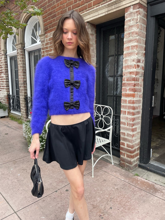 Vintage Angora Bow Sweater (M)