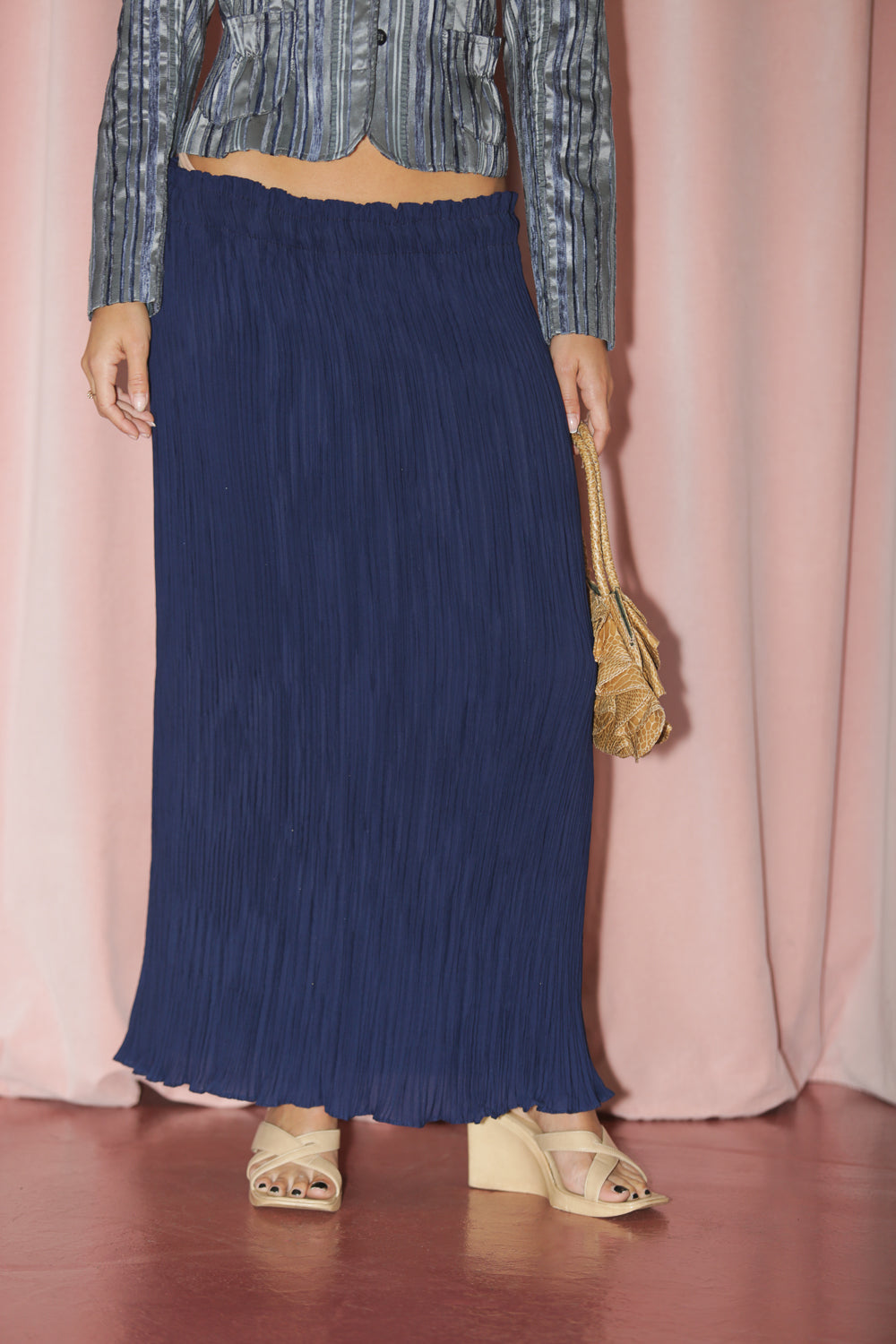 Indigo Blue Texture Skirt (S)