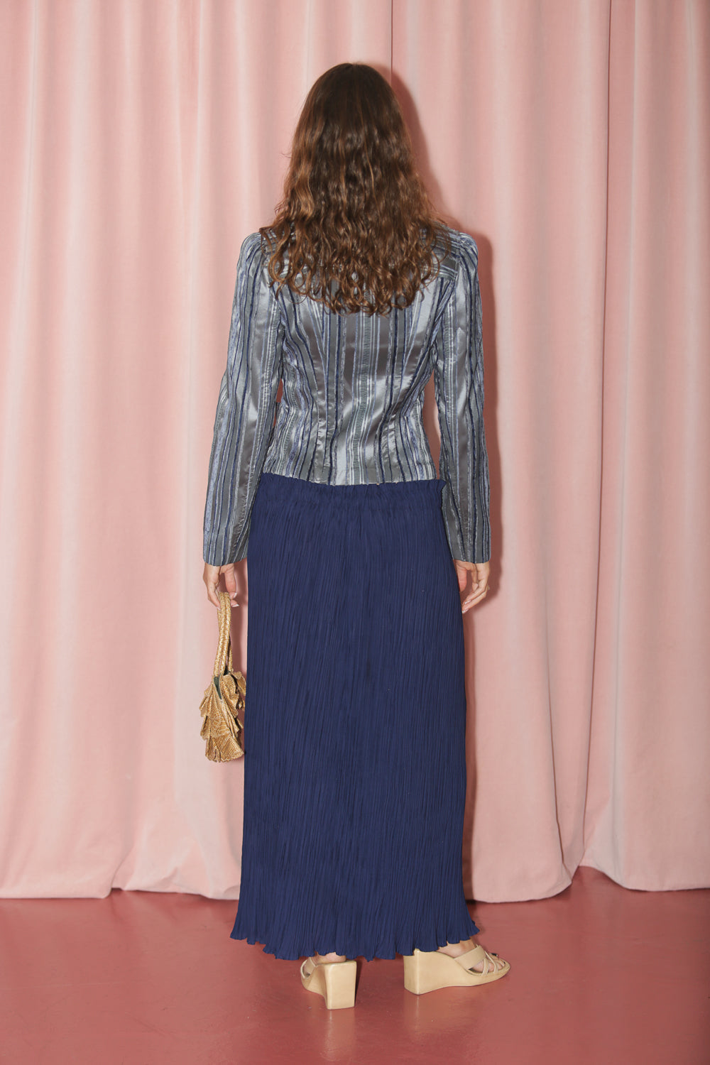 Indigo Blue Texture Skirt (S)