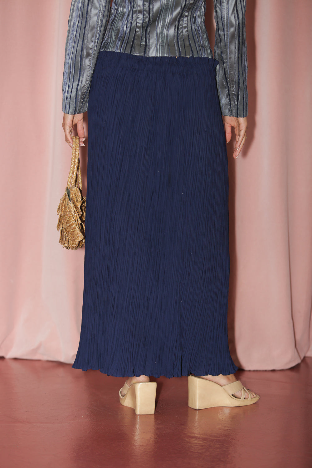 Indigo Blue Texture Skirt (S)