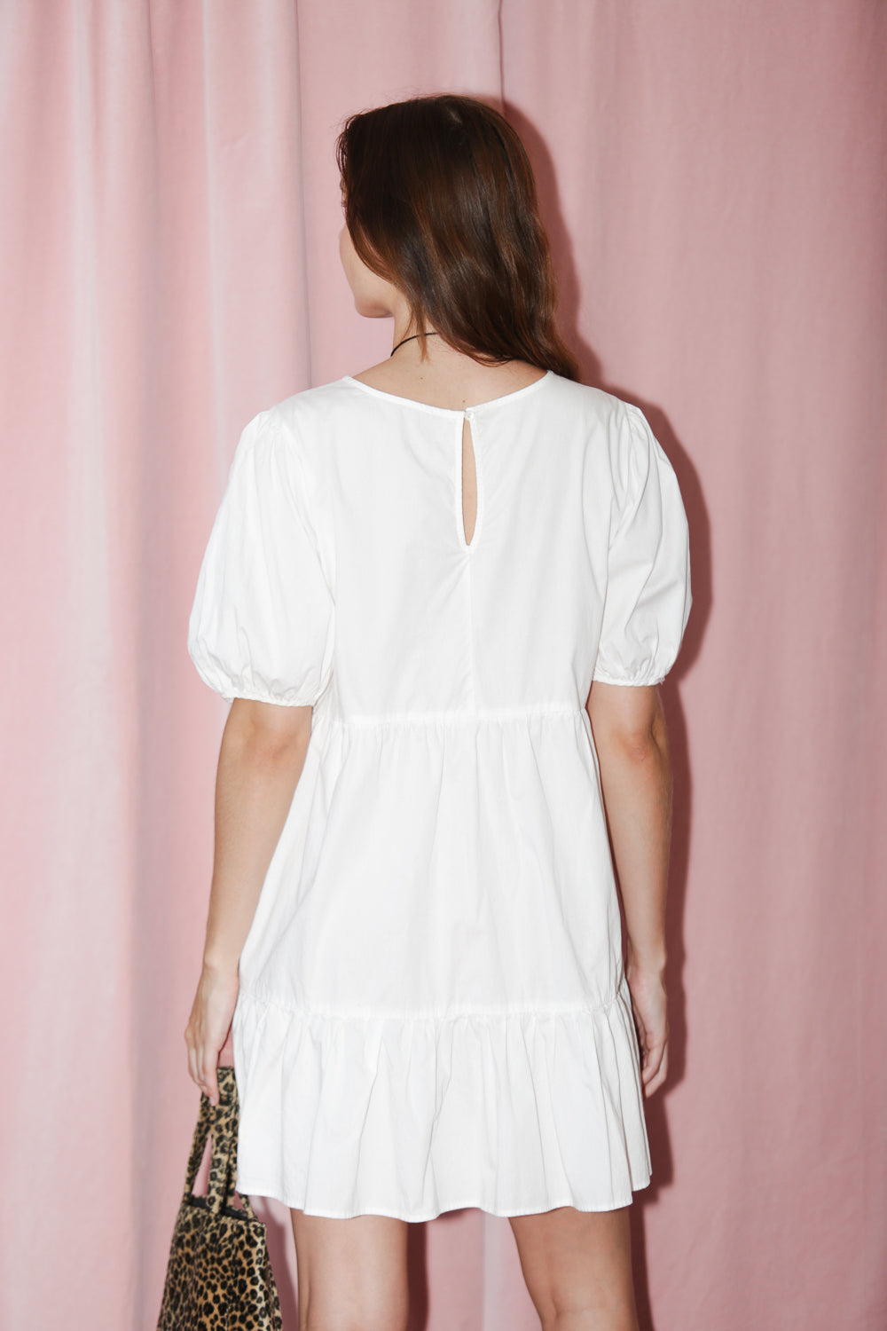 White Puff Sleeve Dress (S-M)