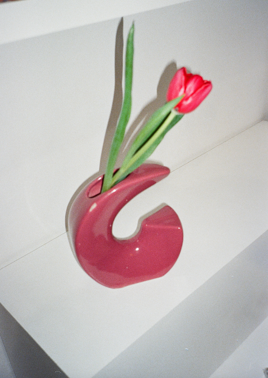 Mauve Ikebana Ceramic Vase