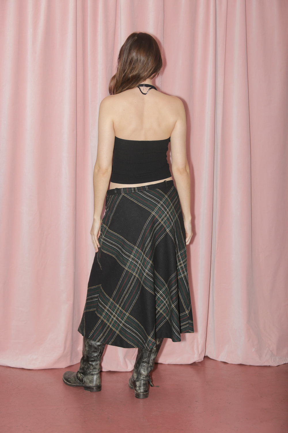 Green Plaid Skirt (S)