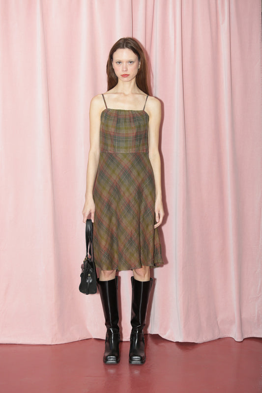 Plaid Brown Dress (S)