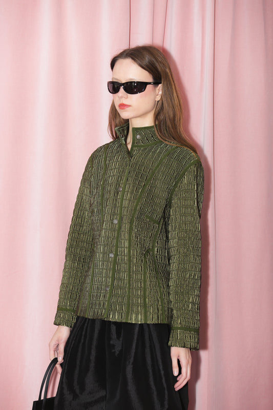 Emerald Green Textured Jacket (M)