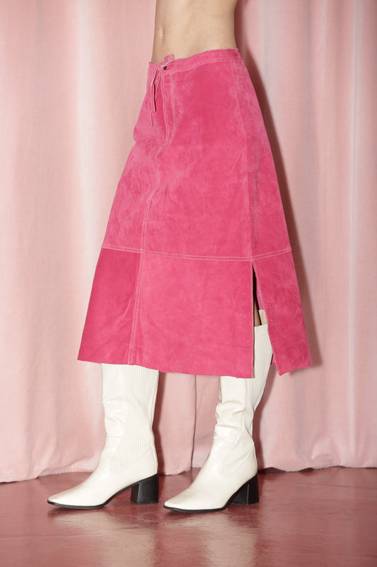 Magenta Suede Skirt (S)
