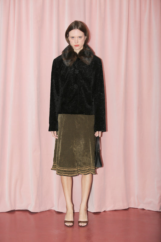 Black Faux Fur Coat (S)