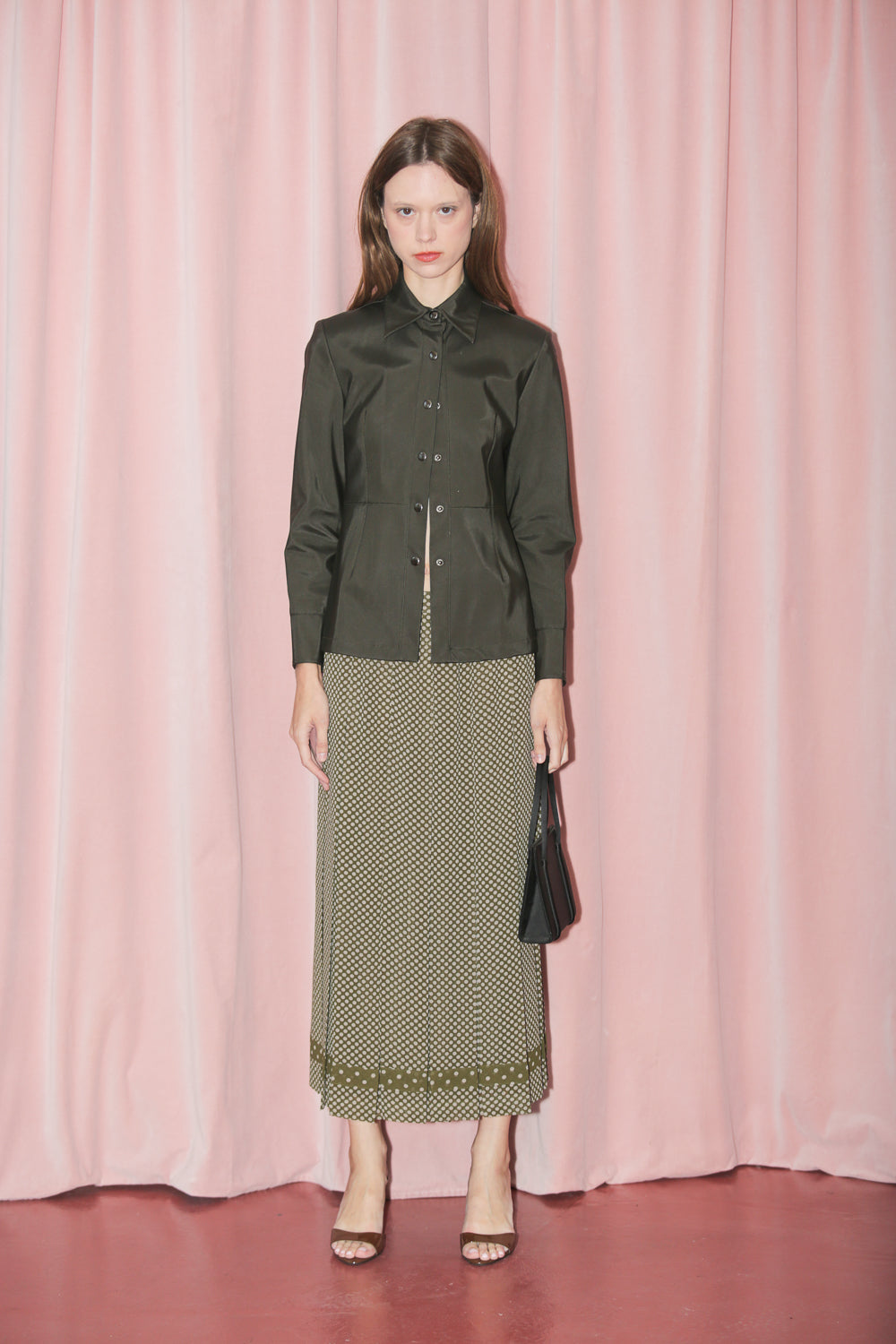 Verdant Green Polkadot Skirt (S)