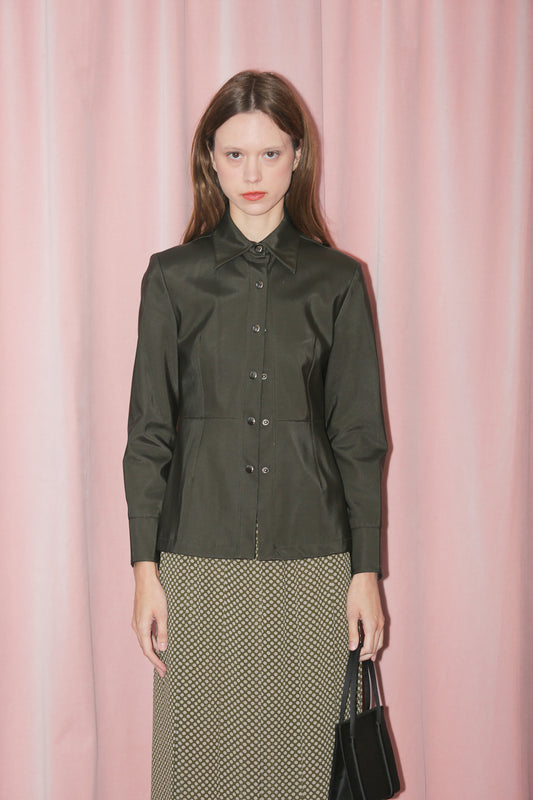 Green Slate Button Down (S)