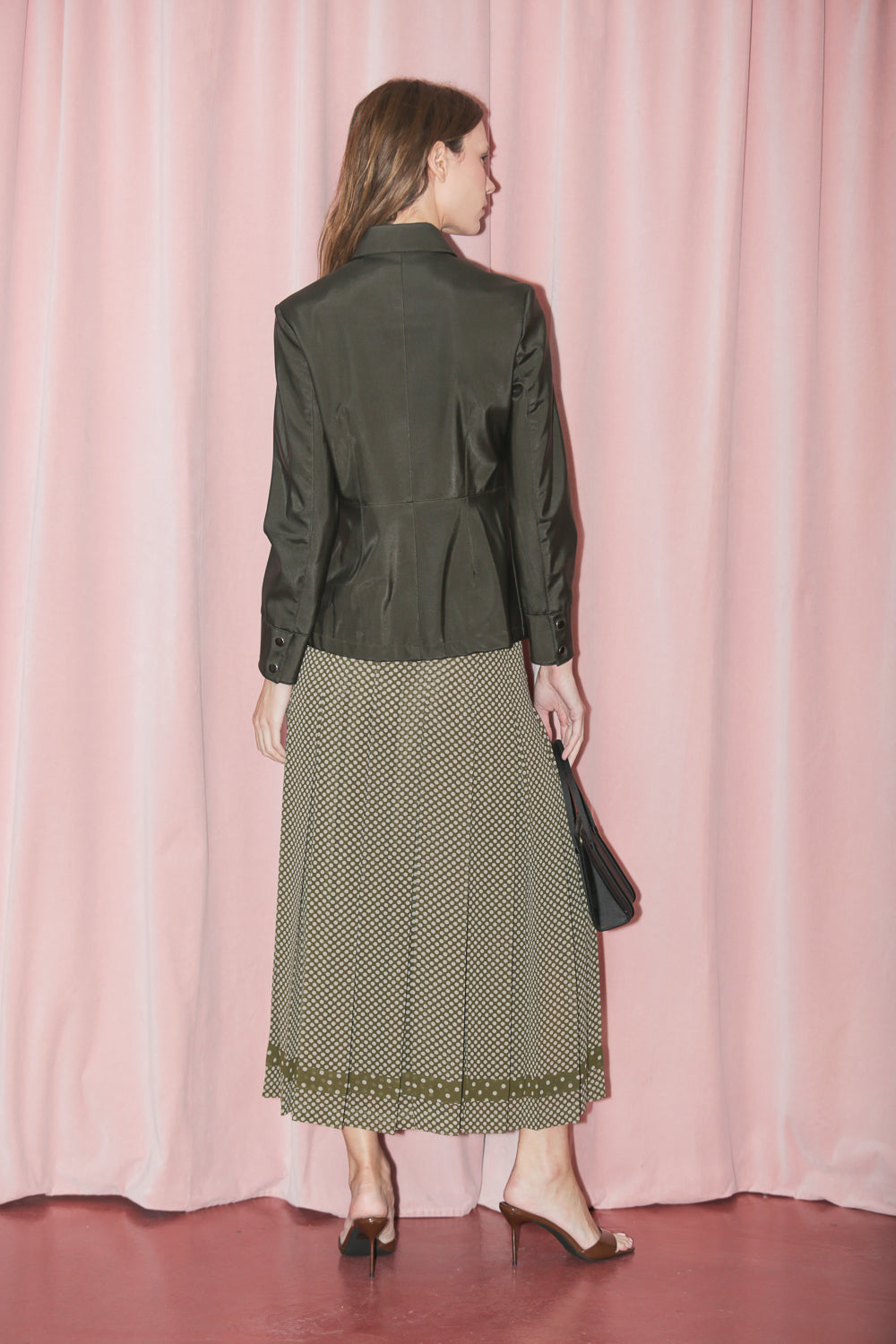 Verdant Green Polkadot Skirt (S)