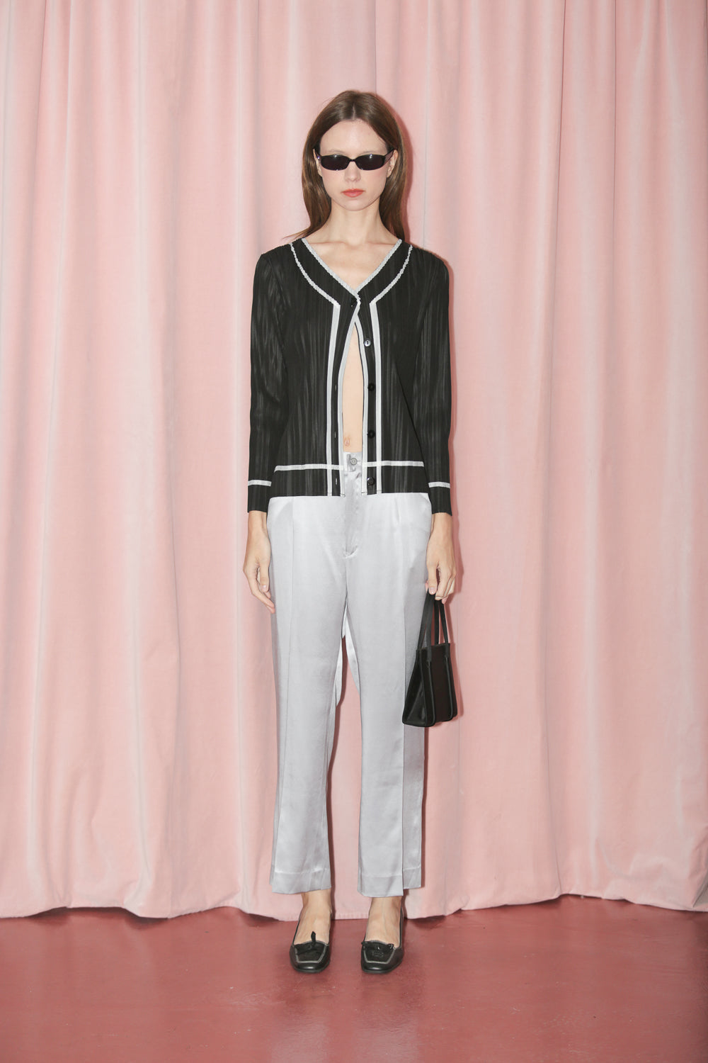 Black Crinkle Cardigan (S)