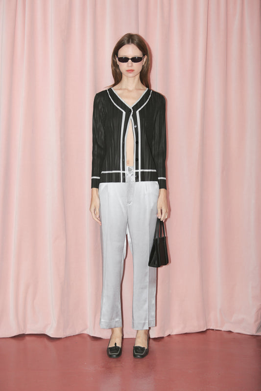 Black Crinkle Cardigan (S)