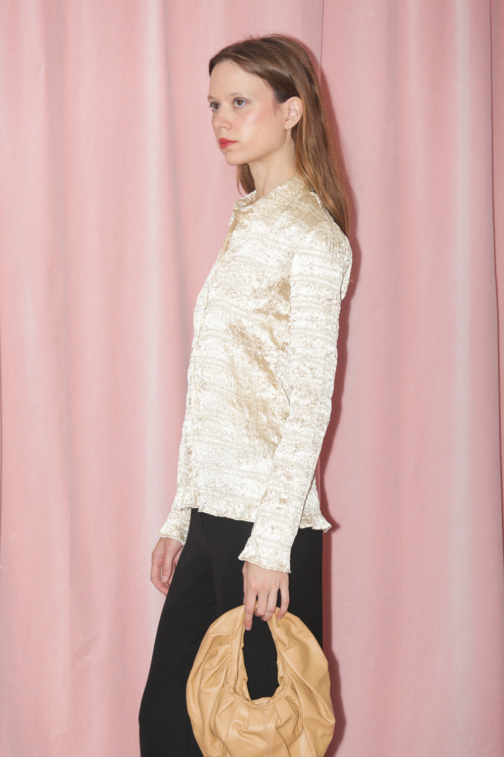 Ivory Textured Button Down (S)