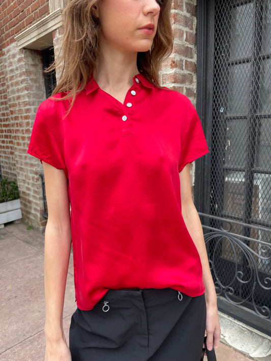 girl in red top