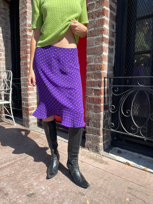 Purple Polka Dot Skirt (S)