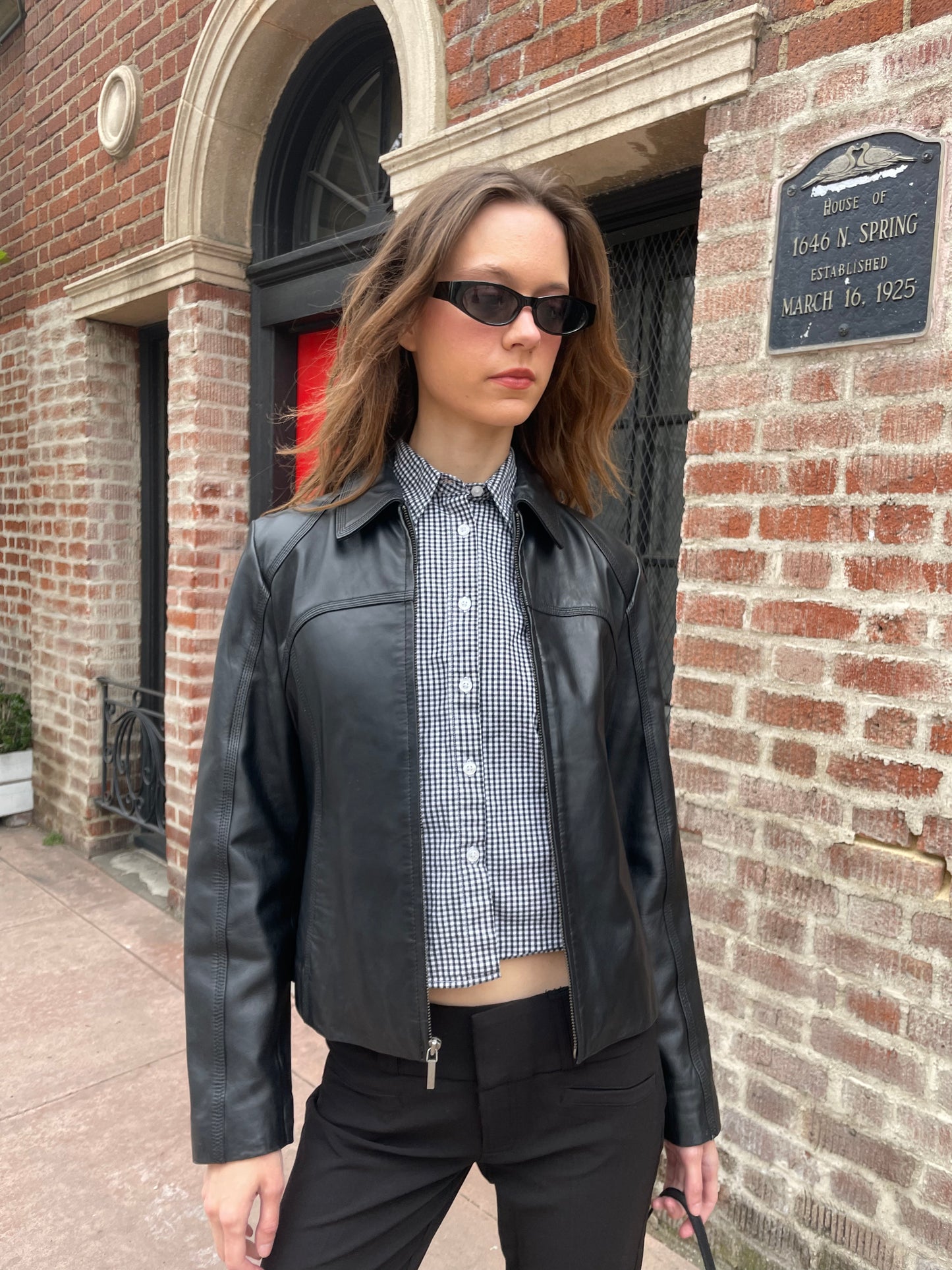 Vintage Black Leather Jacket (S)