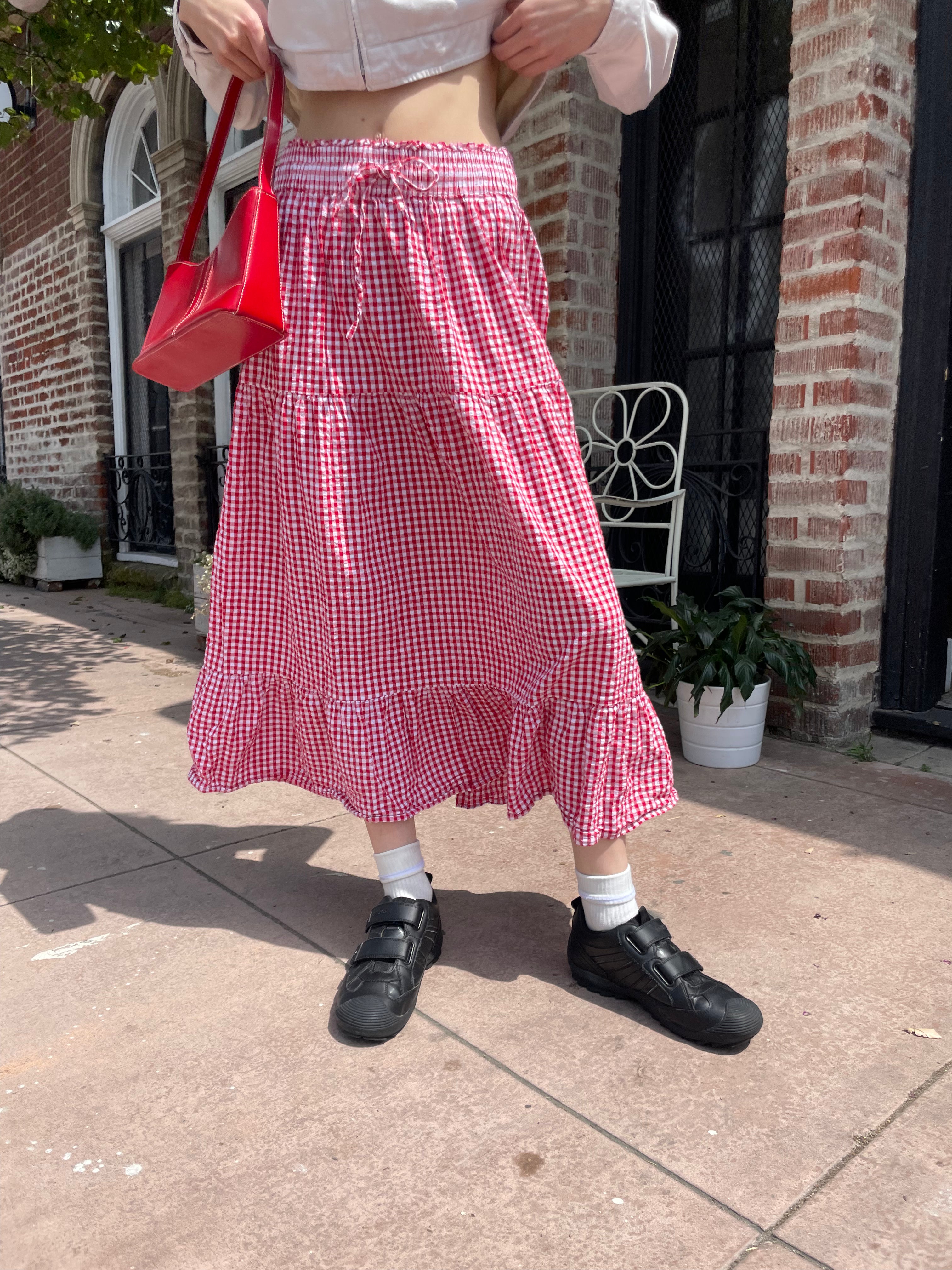 Red Gingham Skirt (S) – Shops Silver