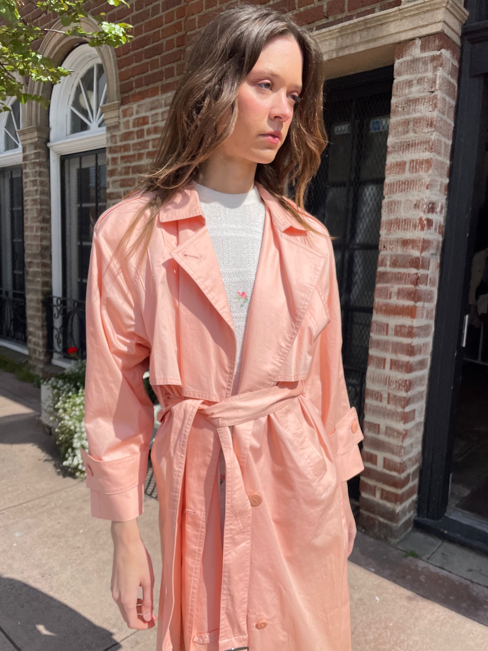 Peach Trench Coat (S) – Shops Silver Peach Trench Coat (S) – Shops Silver