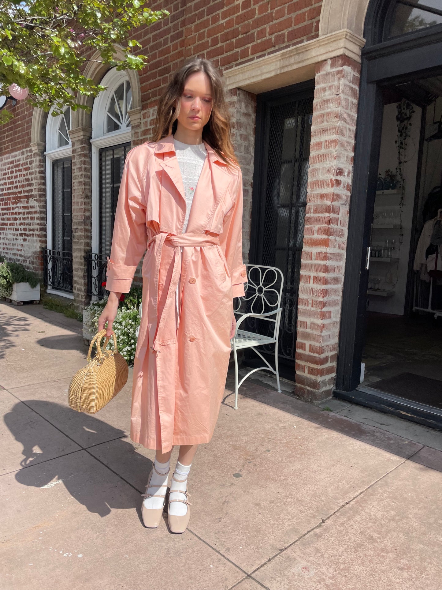 Peach Trench Coat (S) – Shops Silver Peach Trench Coat (S) – Shops Silver