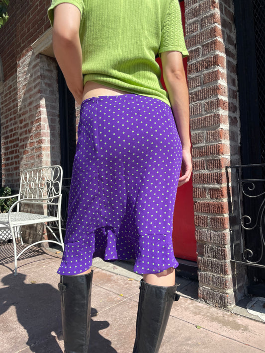 Purple Polka Dot Skirt (S)