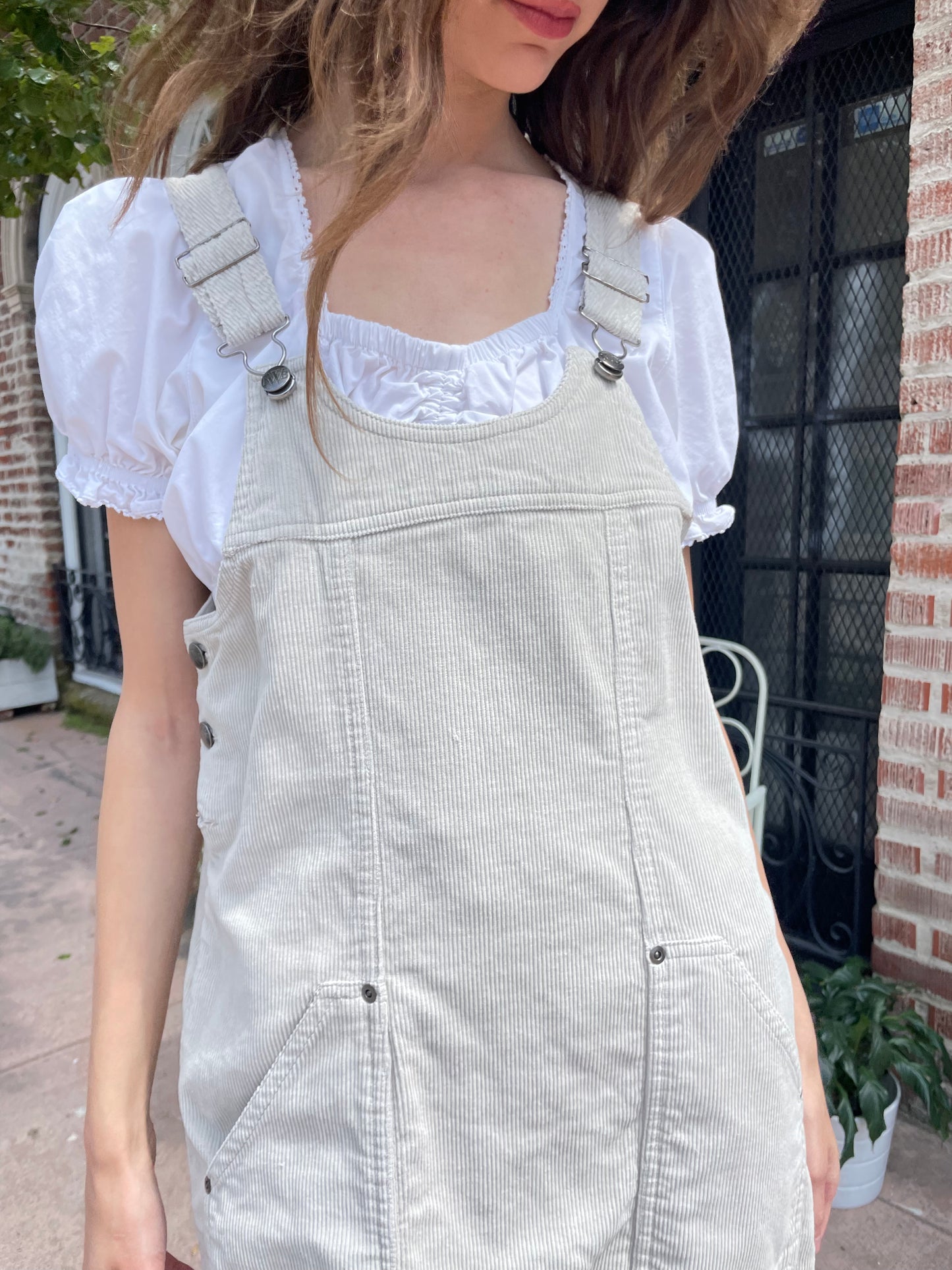 Tan Corduroy Overall Dress (S)