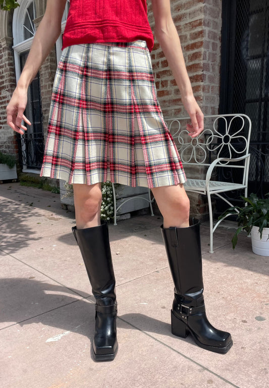 Plaid Pleated Skirt (S)