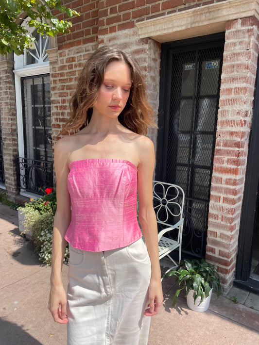 girl wearing pink corset