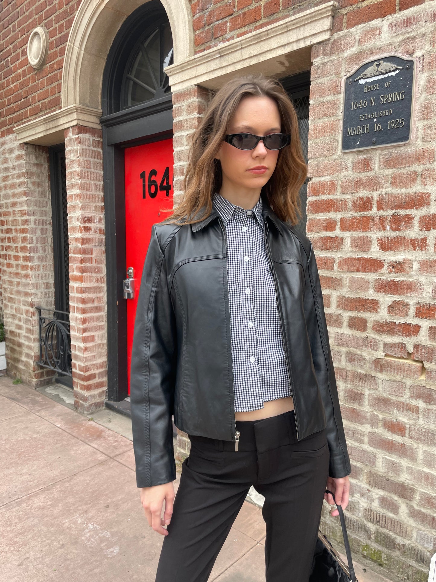 Vintage Black Leather Jacket (S)