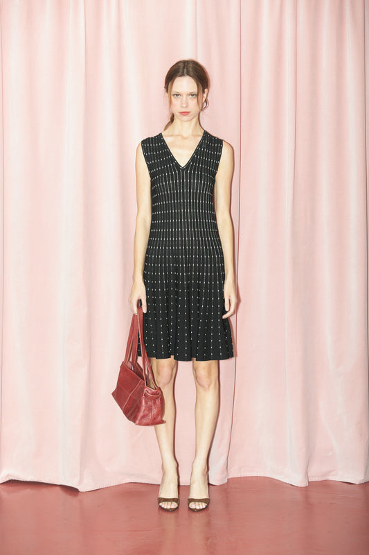 Black & White Ribbed Slip Dress (S)