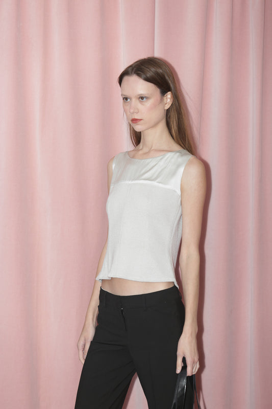 90s Silver Knit Top (S)