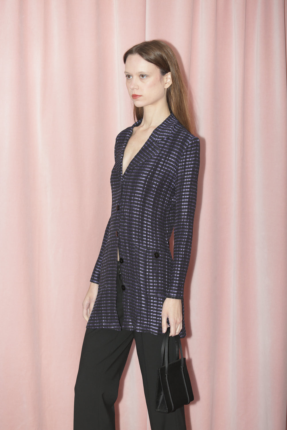 Purple Striped Button Down (S)