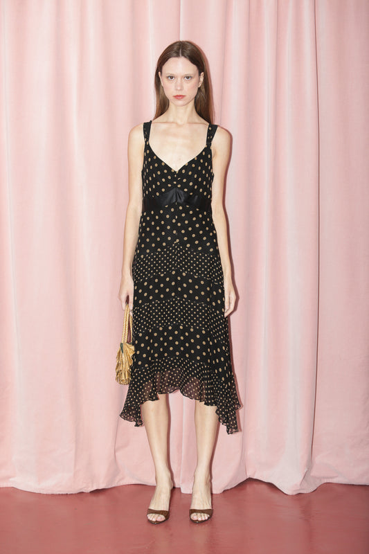 Black Polka Dot Dress (S)