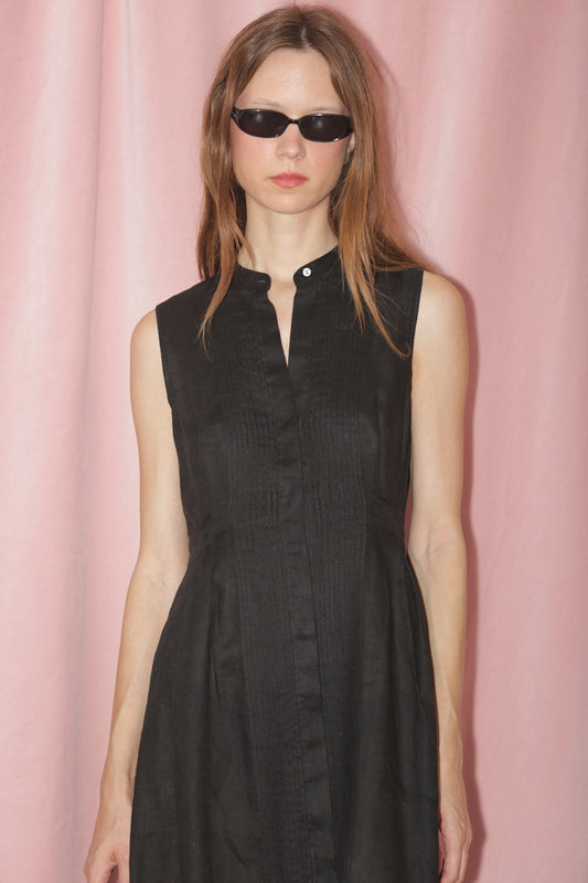 Black Sheer Cotton Dress (S)